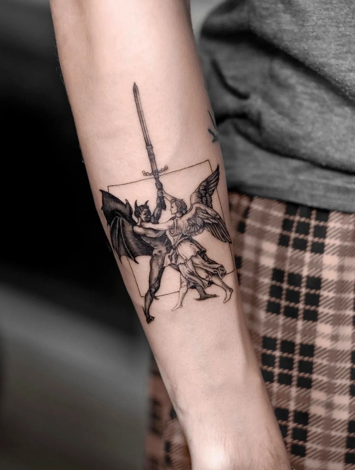 29 Powerful St Michael Tattoo Designs for Men and Women   Forearm, Sleeve, Geometric, Traditional