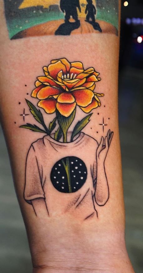 26 Marigold Tattoo Ideas for Every Style Fineline, Realistic, Black and White, Traditional, and Color Designs