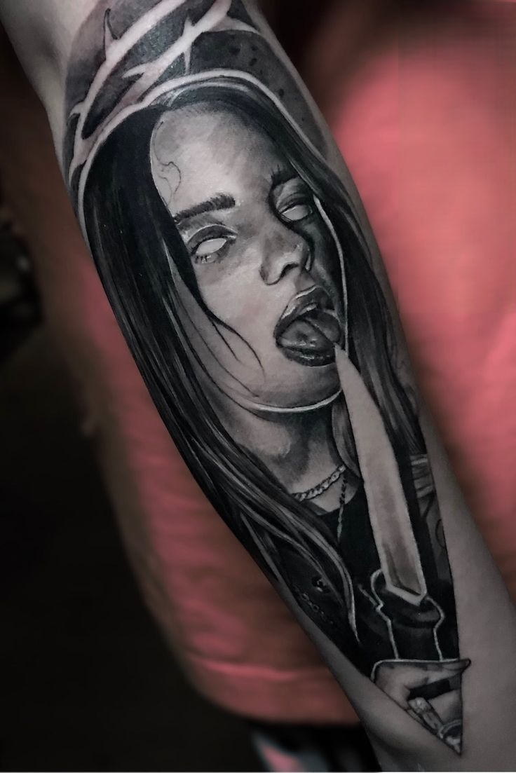 30 Billie Eilish Tattoo Ideas : Portraits, Song Lyrics & More Unique Fan-Inspired Ink