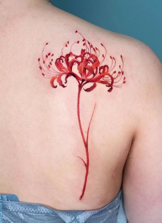 Spider Lily Tattoo 30 Ideas with Traditional Japanese Design, Arm Sleeve, Abstract Meaning