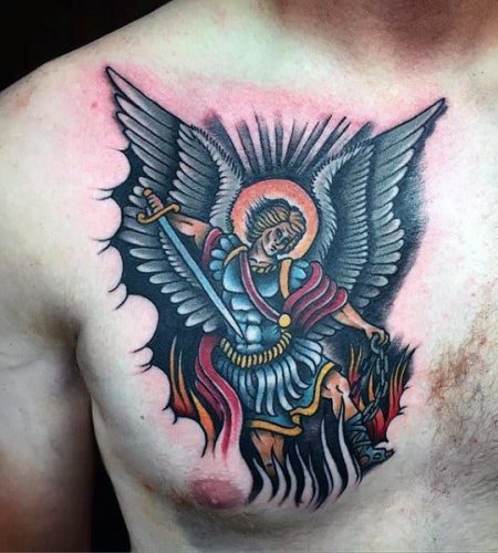 Discover the Divine Valor: 15 Inspirational St. Michael the Archangel Tattoo Designs for