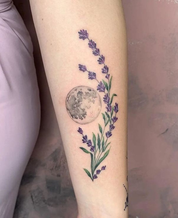 27 Lavender Tattoo Ideas : Fine Line, Bee, Rosemary, Black and Grey, Minimalist, Men and Women