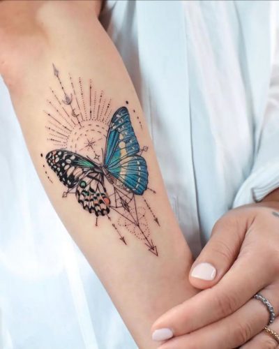 Explore 20 Captivating Butterfly Tattoo Designs on Arms for Men and Women – Fresh Ideas for