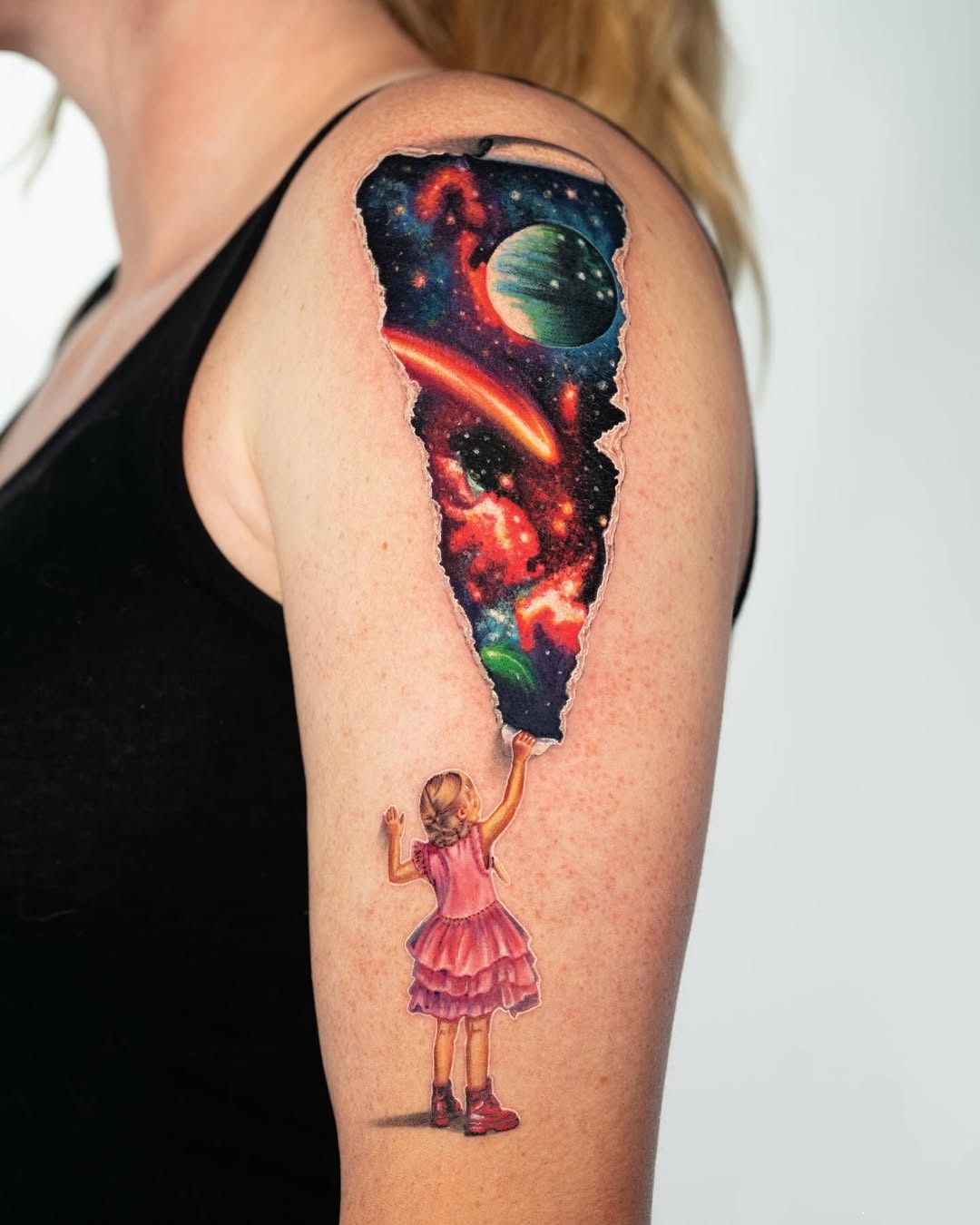 27 Galaxy Tattoo Ideas with Sleeve Designs, Black and Grey, and Cosmic Color Concepts