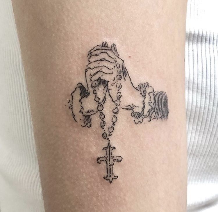 Praying Hands Tattoo Ideas : Rosary, Realism, Shoulder, Chest, Neck, Back and More