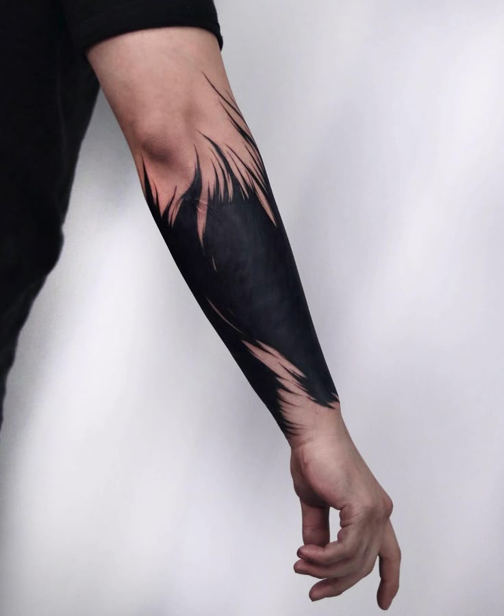 Discover Bold Blackout Tattoo Ideas : Full Sleeve, Geometric, Abstract, with White Ink