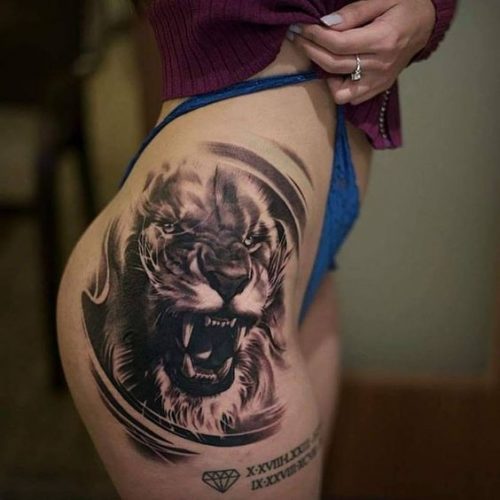 Thigh Lion Tattoo: 23 Majestic and Alluring Designs