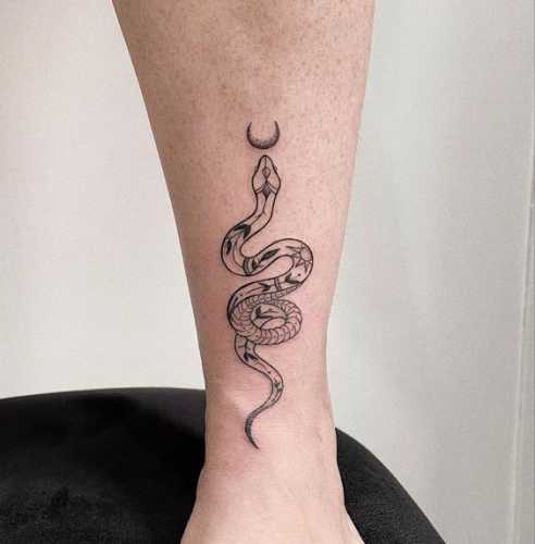 10 Snake Tattoos around Ankle Designs