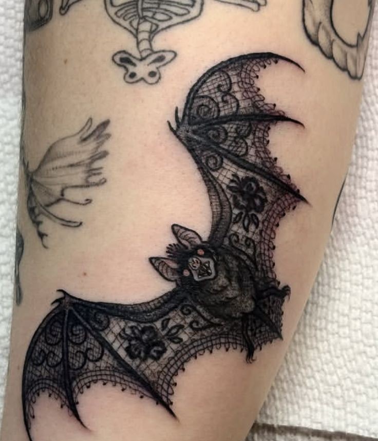 Bat Tattoo 25 Ideas in A Collection of Stencil, Gothic, Old School, and Simple Arm and Chest Tattoos