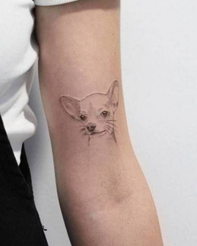 15 Sleek Dog Outline Tattoo Ideas