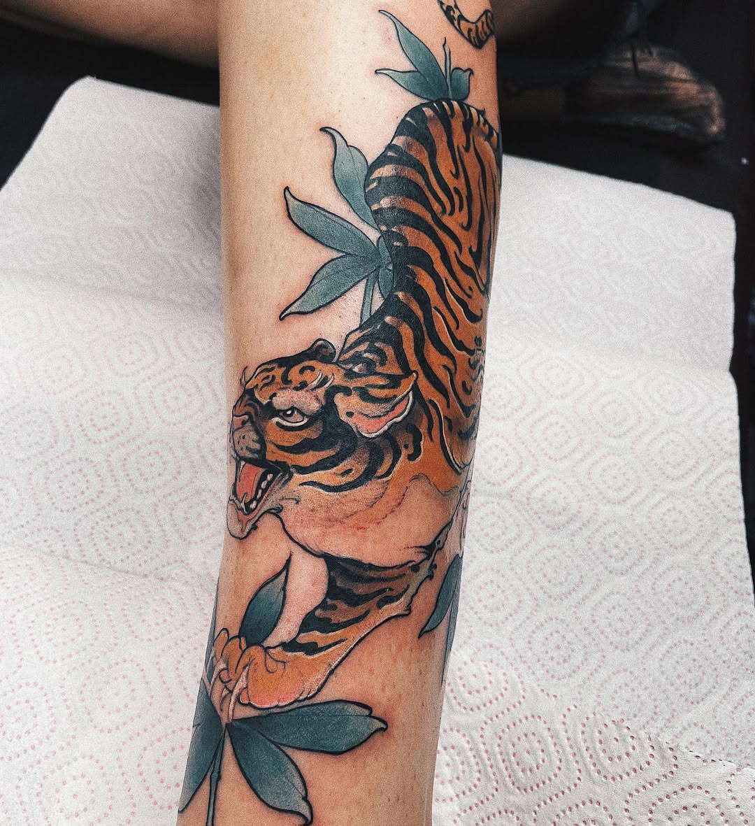 Japanese Tiger Tattoos Traditional Designs, Sleeves, Chest & Arm Ideas
