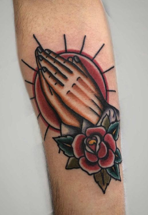 Praying Hands Tattoo Ideas : Rosary, Realism, Shoulder, Chest, Neck, Back and More