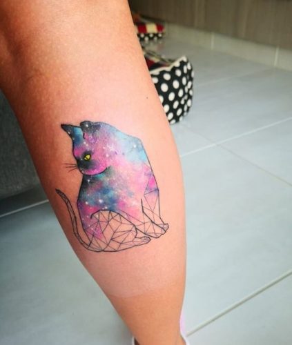 17 Geometric Cat Tattoo Ideas