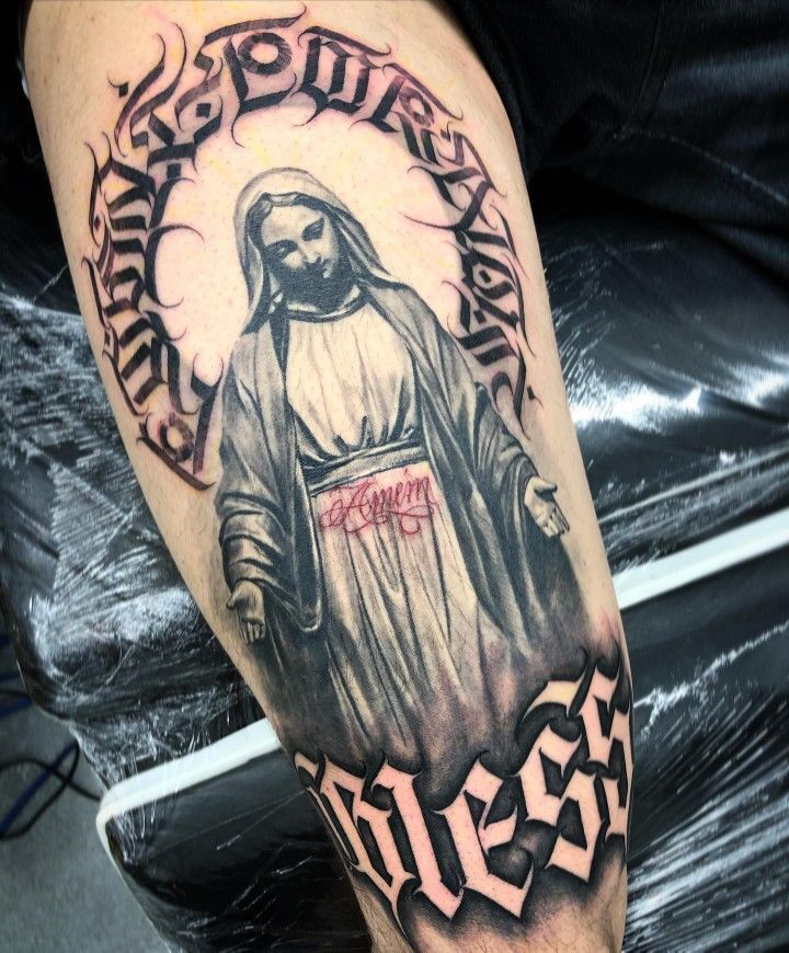 25 Jesus Tattoo Ideas : Sacred Heart, Virgin Mary, Fine Line, Sleeve for Women, Back, Forearm