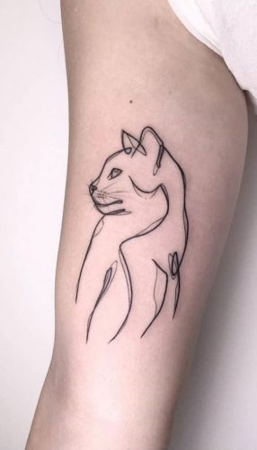17 Line Art Cat Tattoo Ideas