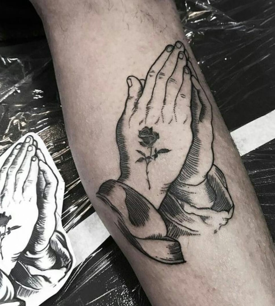 Praying Hands Tattoo Ideas : Rosary, Realism, Shoulder, Chest, Neck, Back and More