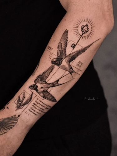 Discover 18 Stunning Geometric Bird Tattoo Designs for : Artistic Ideas for Men and Women