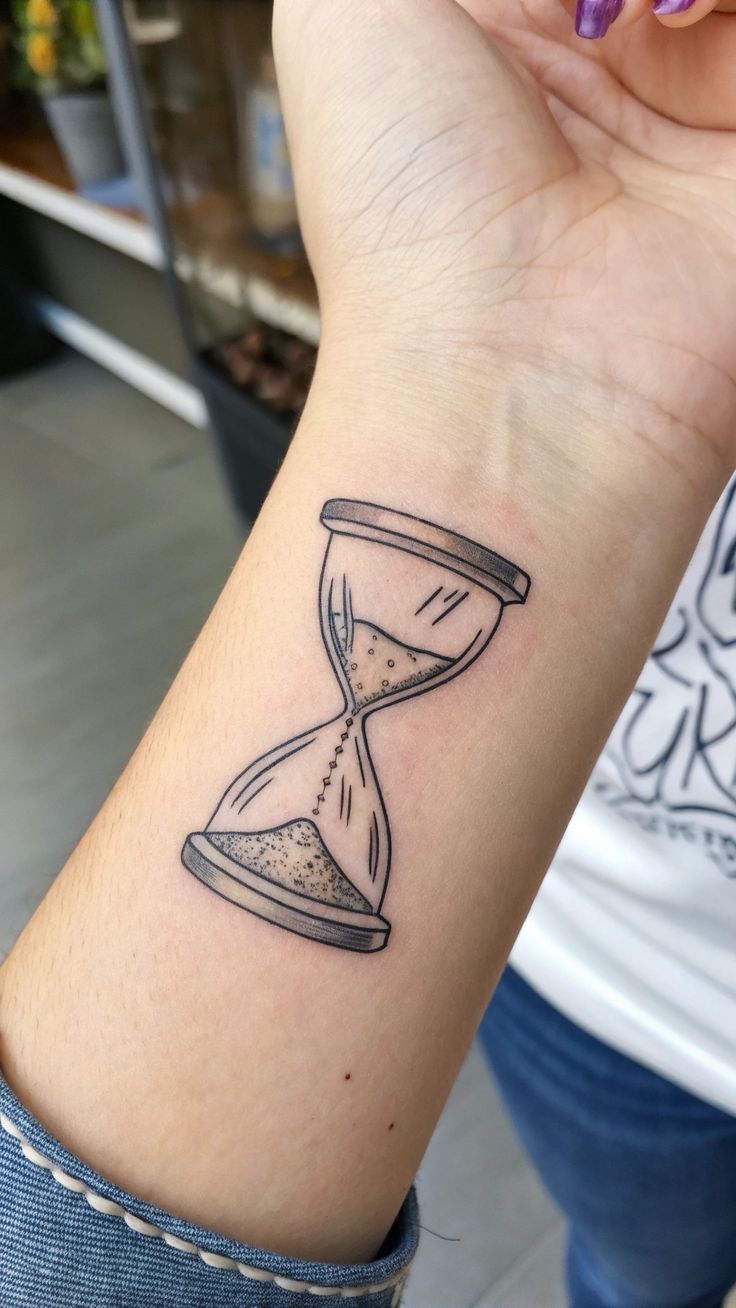 29 Hourglass Tattoo Ideas with Meaningful Designs for Men and Women Minimalist, Feminine, Traditional