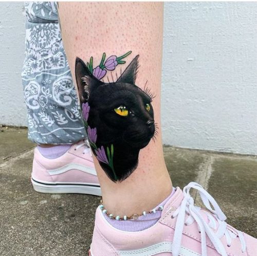27 Cat Tattoo Ideas for the Foot