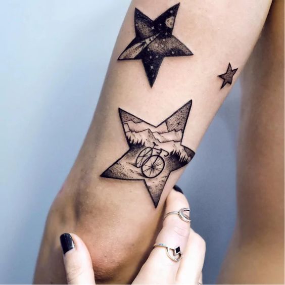 Explore 18 Stunning Geometric Star Tattoo Designs for : Unique Patterns, Bold Ideas, and Creative Sleeve Options