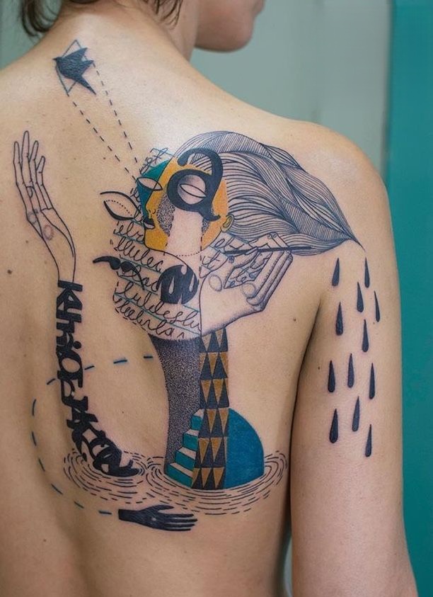 Abstract Tattoo Ideas : 30 Unique Designs, Fineline, Geometric & Black Work Designs