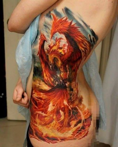 27 Majestic Phoenix Color Tattoo Designs
