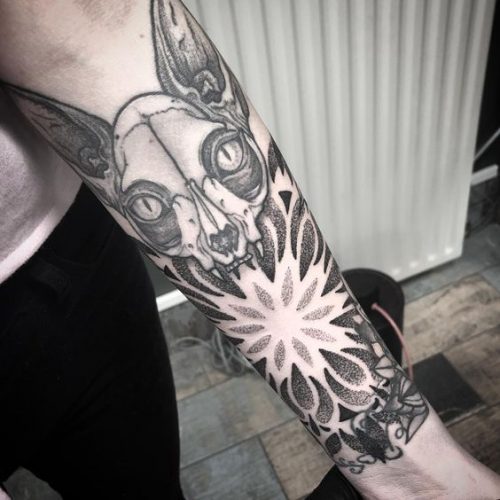 19 Cat Skull Tattoo Ideas