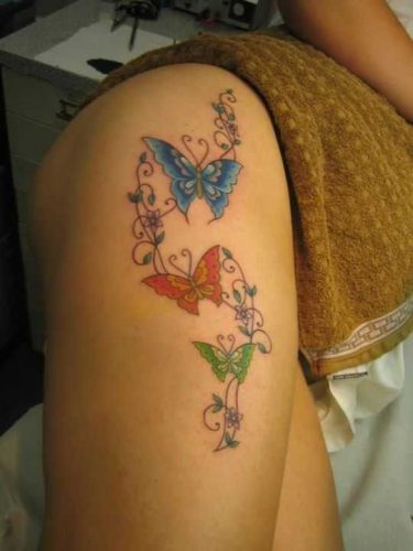 Stunning Butterfly Tattoo Thigh Designs for Women & Men – Ideas from Simple to Large