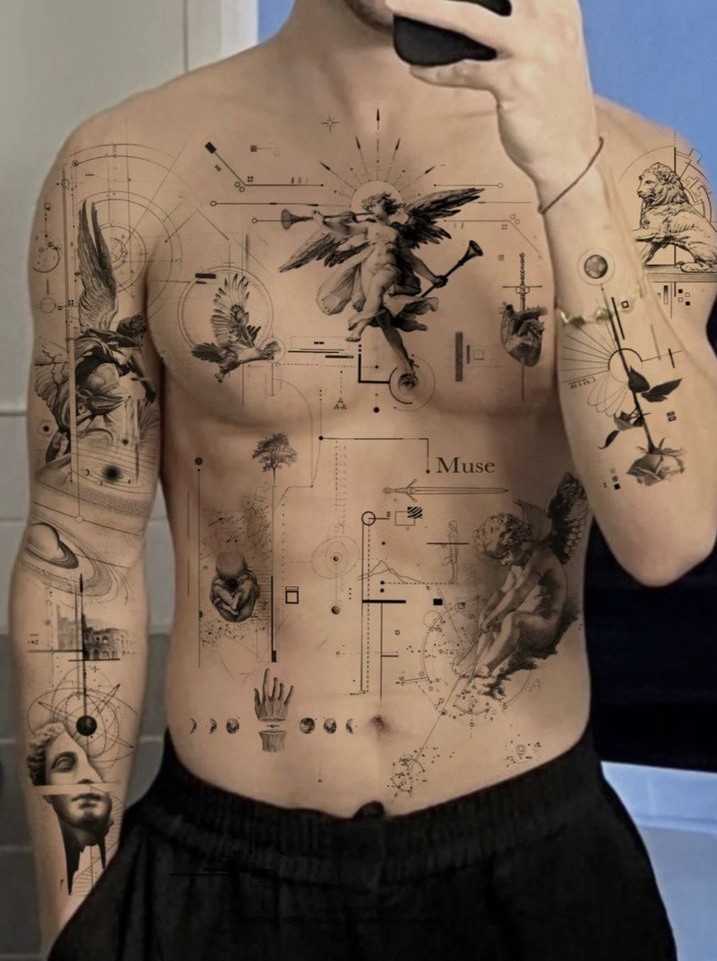 Abstract Tattoo Ideas : 30 Unique Designs, Fineline, Geometric & Black Work Designs