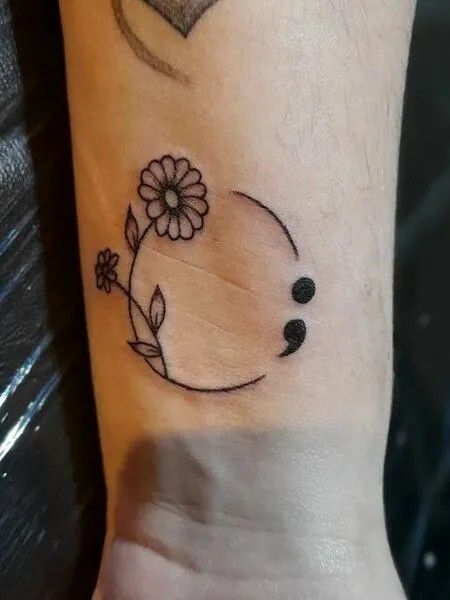 30 Stunning Semicolon Tattoo Ideas for : Minimalist, Butterfly, Floral, Heart & More