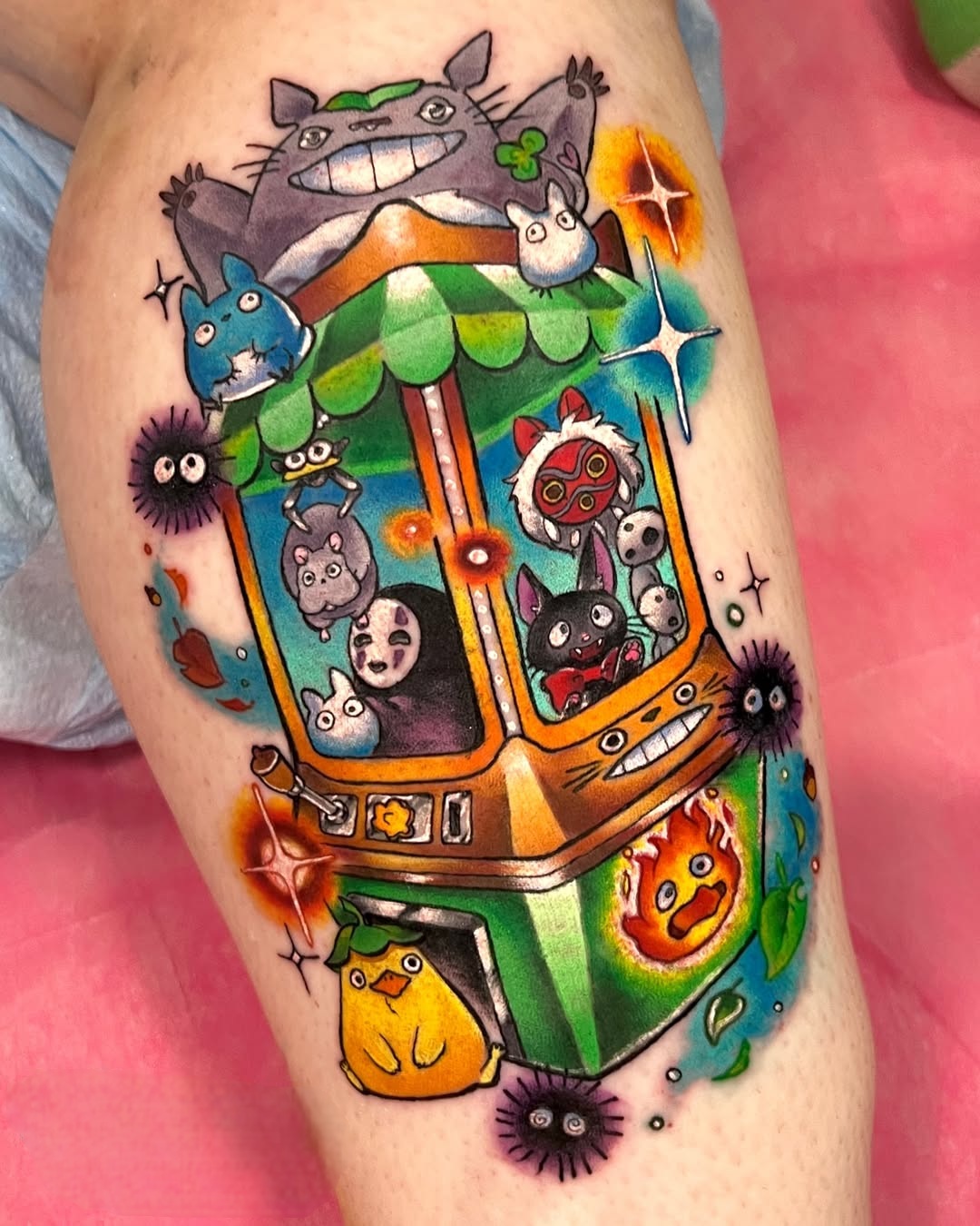 25 Studio Ghibli Tattoo Ideas Minimalist Totoro, Spirited Away Sleeve, Howl s Moving Castle Designs