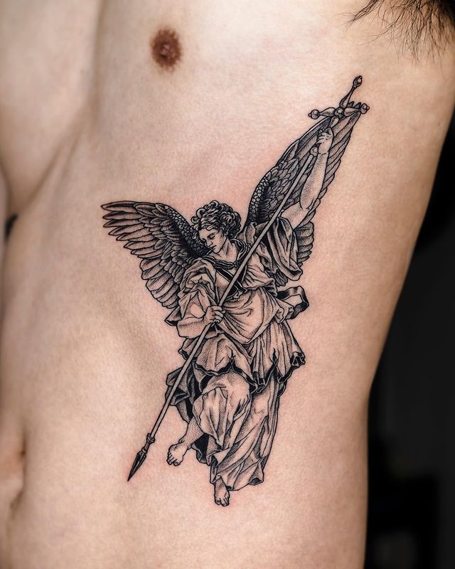 28 Archangel Michael Tattoo Designs for Men and Women   Realism, Sleeve, and Geometric Ideas