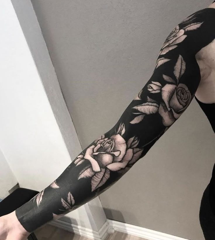 Discover Bold Blackout Tattoo Ideas : Full Sleeve, Geometric, Abstract, with White Ink