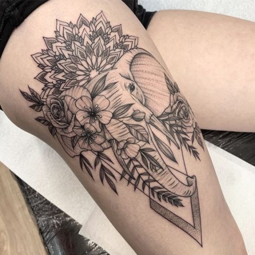 20 Elephant Tattoos on the Hip Ideas