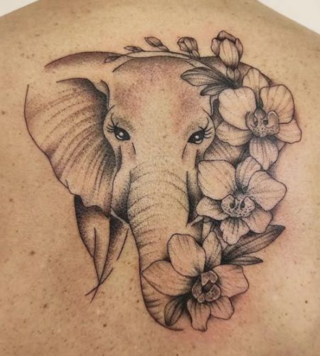 19 Elephant Tattoo Ideas with Flowers