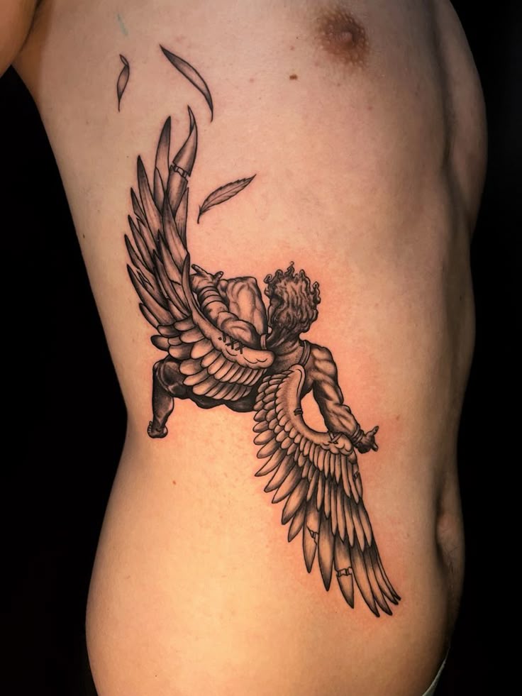 27 Powerful Icarus Tattoo Ideas for : From Bold Falls to Mythic Flight in Realism, Color, Line Art