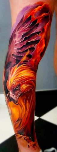 27 Majestic Phoenix Color Tattoo Designs