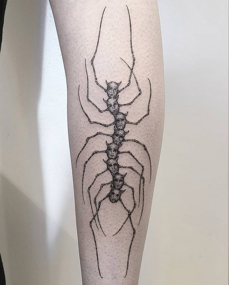 31 Centipede Tattoo Ideas : Blackwork, Traditional, Tokyo Ghoul, Spider Lily, Skull, Giant Back