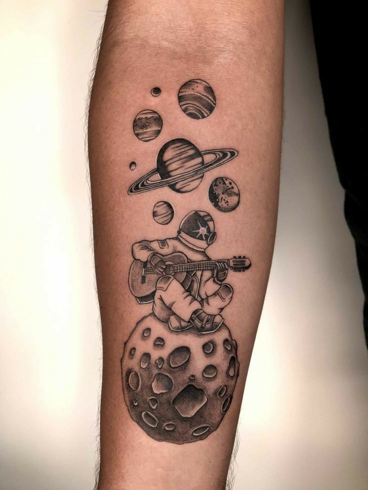 Astronaut Tattoo Ideas for Men and Women Minimalist, Stencil Outline, and Cosmic Designs