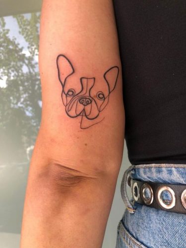 15 Sleek Dog Outline Tattoo Ideas