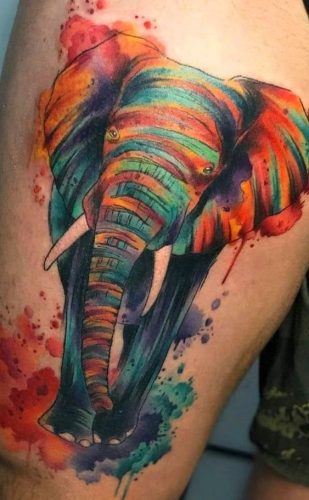 20 Elephant Tattoos on the Hip Ideas