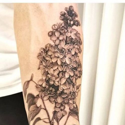 Elegant Lilac Tattoo Black and White 15 Ideas for : Embrace Minimalist Floral Art