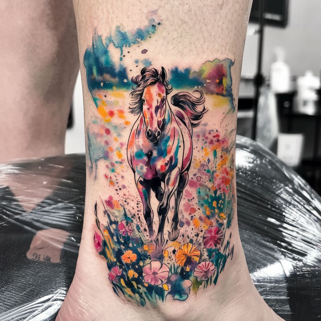 Horse Tattoo 25 Ideas for Men & Women Wild Mustangs, Minimalist Designs, Fine Line Art