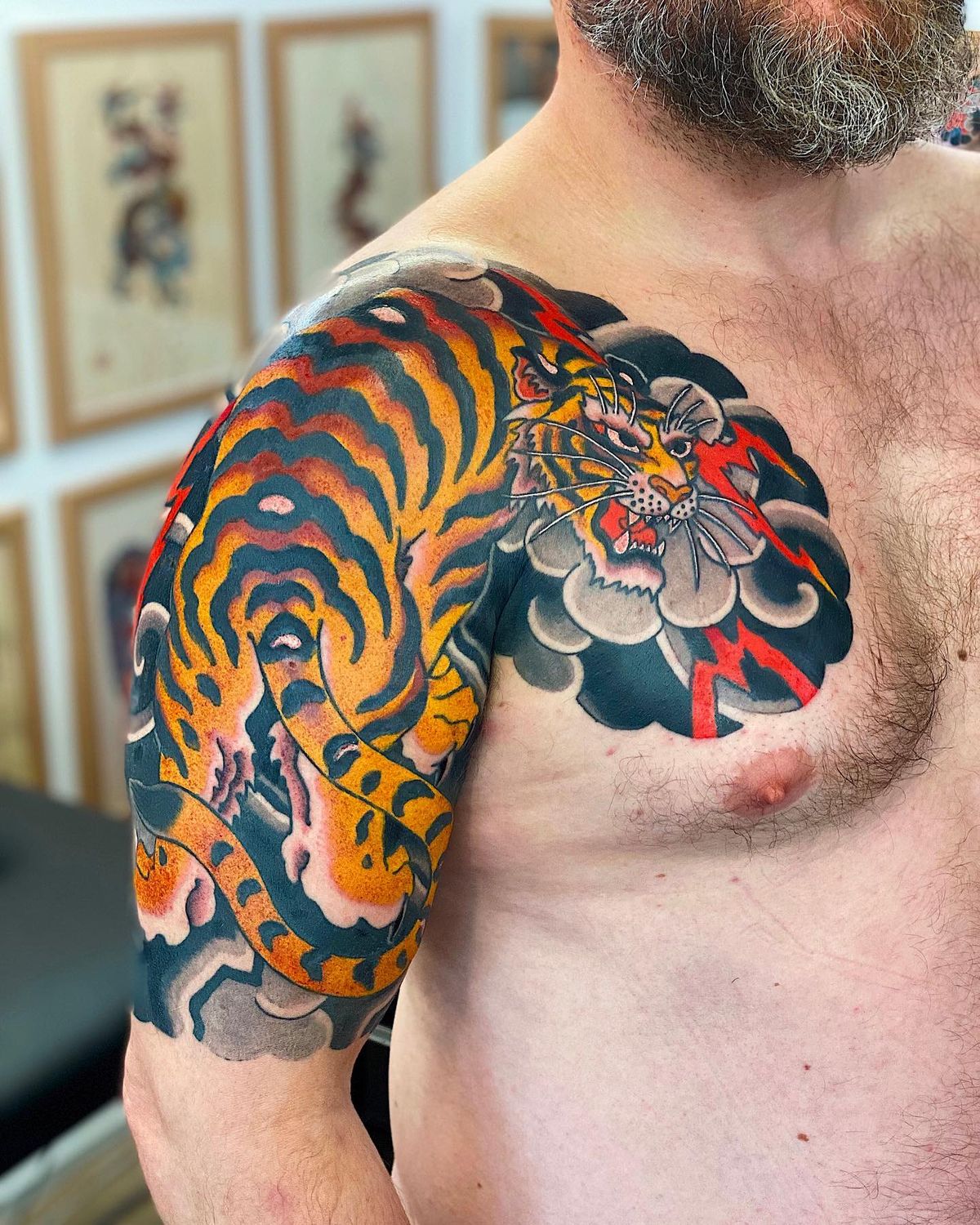 Japanese Tiger Tattoos Traditional Designs, Sleeves, Chest & Arm Ideas