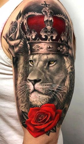 Regal and Majestic: 22 Lion Tattoo with Crown Ideas