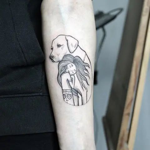 15 Sleek Dog Outline Tattoo Ideas