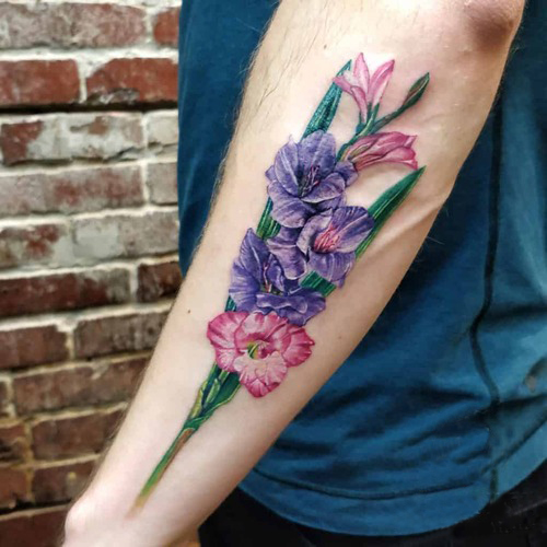 25 Gladiolus Tattoo Ideas with Simple Designs, Fine Line, Color and More