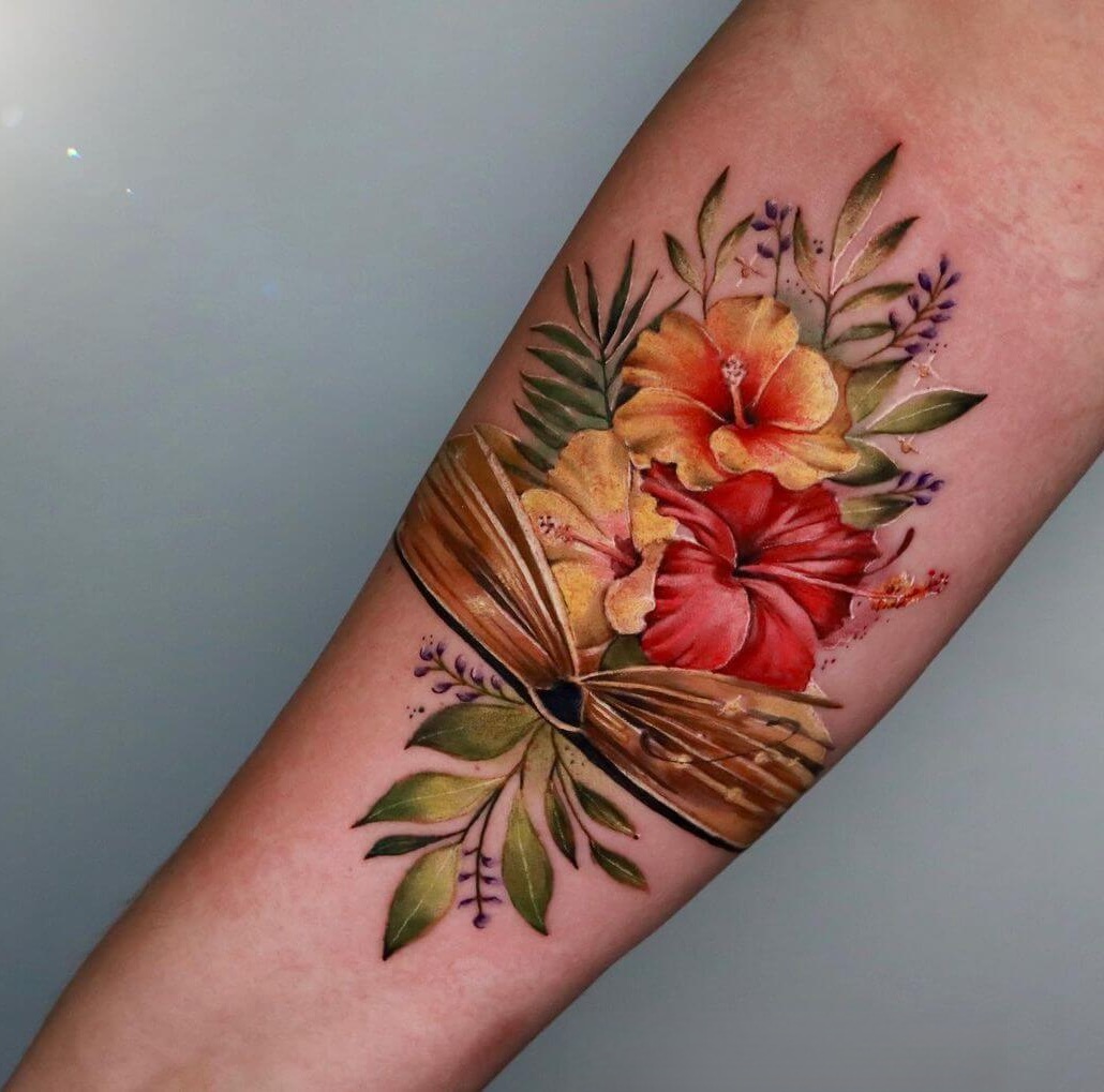 Hibiscus 27 Tattoo Ideas with Sleeve, Shoulder, Arm, Thigh &#038; Back Designs