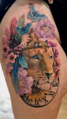 Watercolor Lion Tattoo: 20 Vibrant and Artistic Designs