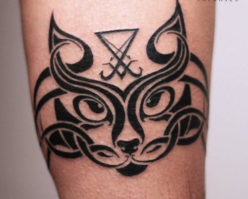 17 Geometric Cat Tattoo Ideas